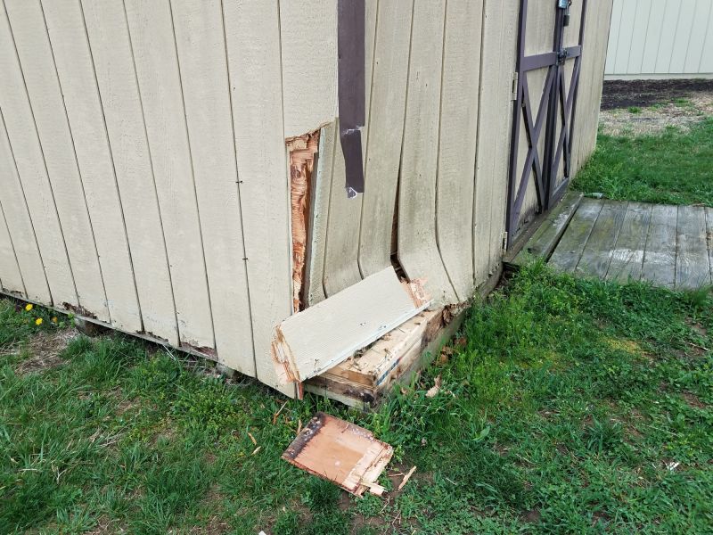 Damaged Shake Siding Sections